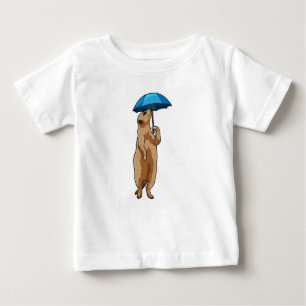 Meerkat with Umbrella Baby T-Shirt
