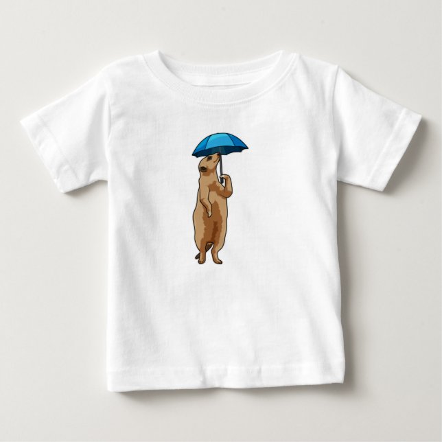 Meerkat with Umbrella Baby T-Shirt (Front)