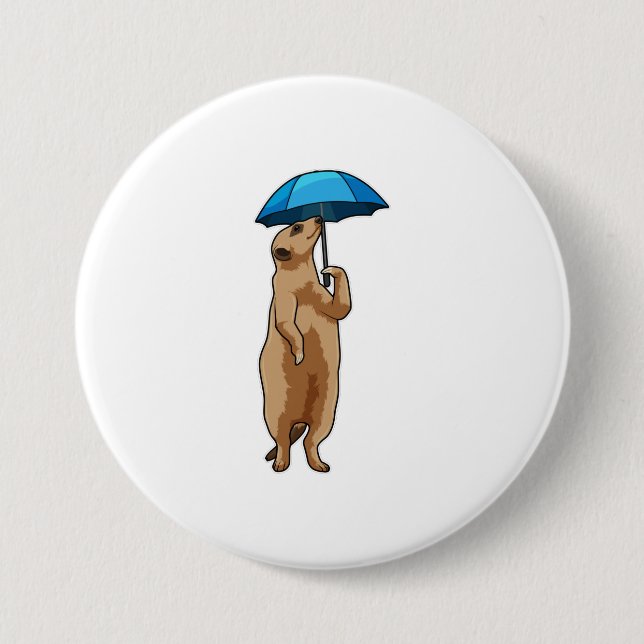 Meerkat with Umbrella Button (Front)