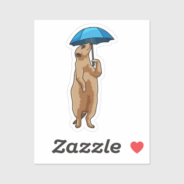 Meerkat with Umbrella Sticker (Sheet)