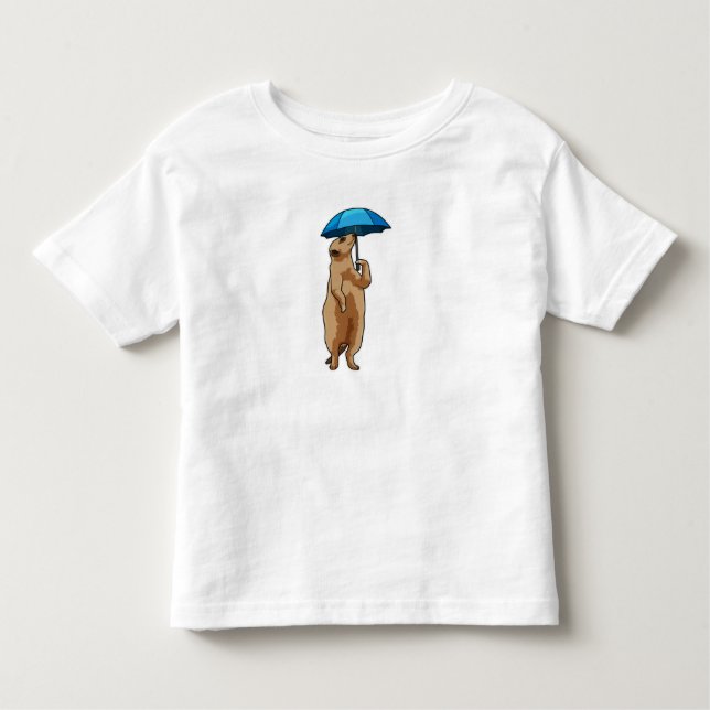 Meerkat with Umbrella Toddler T-shirt (Front)