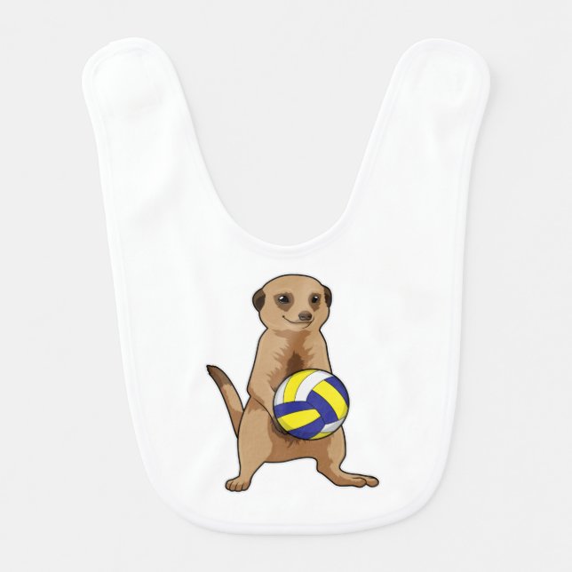 Meerkat with Volleyball Baby Bib (Front)
