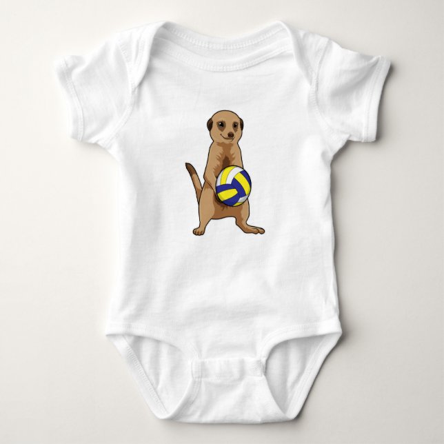 Meerkat with Volleyball Baby Bodysuit (Front)