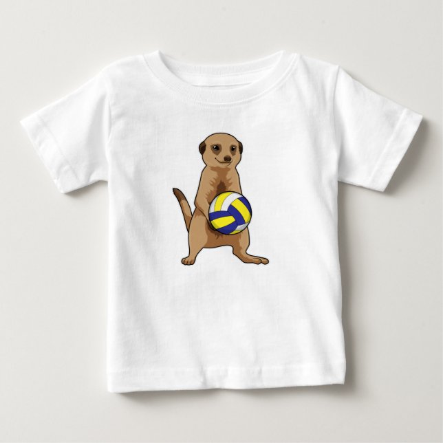 Meerkat with Volleyball Baby T-Shirt (Front)