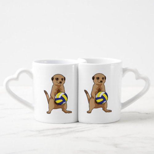Meerkat with Volleyball Coffee Mug Set