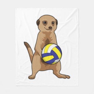 Meerkat with Volleyball Fleece Blanket