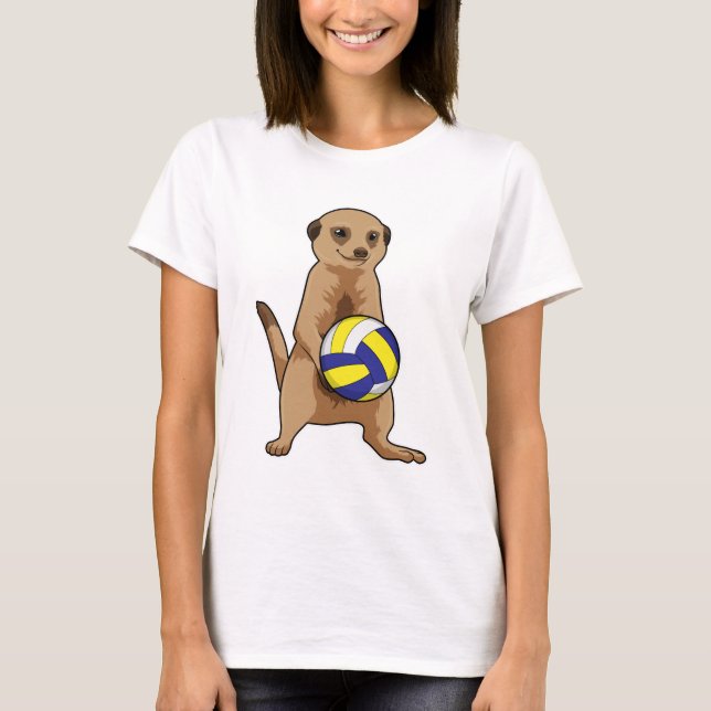 Meerkat with Volleyball T-Shirt (Front)