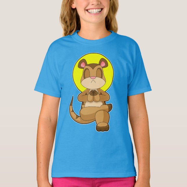 Meerkat Yoga Fitness Meditation T-Shirt (Front)