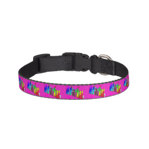 Meerkats And Dimensional Logo, Pink Dog Collar