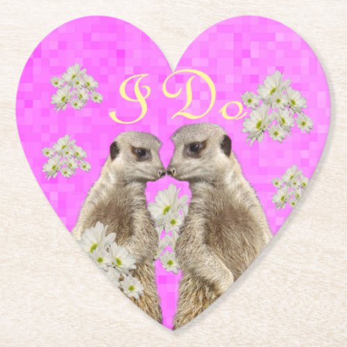 Meerkats I Do Wedding Day Paper Party Coasters