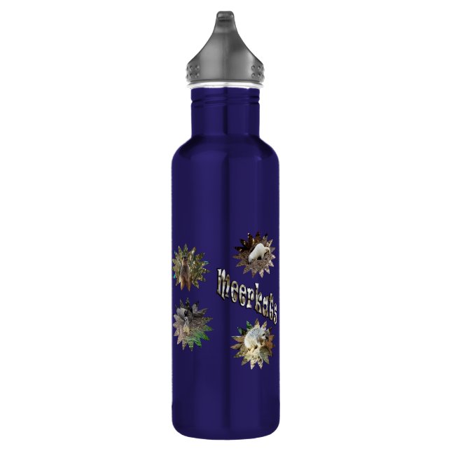 Meerkats In Star Shapes, And Meerkats Logo, Stainless Steel Water Bottle (Right)