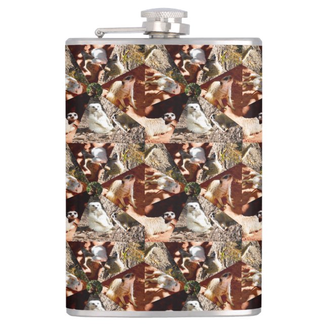 Meerkats In Triangles, Hip Flask (Front)