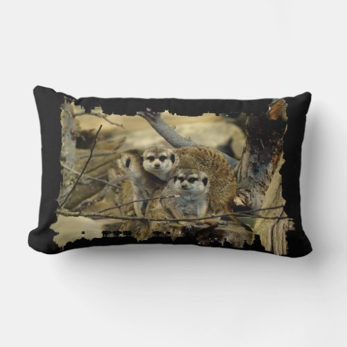 Meerkats Mongoose African Wildlife Animals Lumbar Pillow