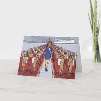 Meerkats On A Plane Greeting Card by Thingsesque at Zazzle