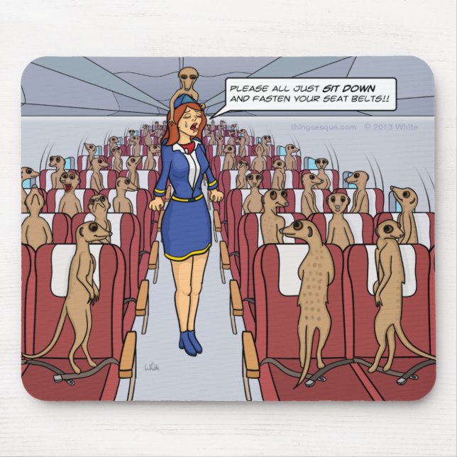 Meerkats on a Plane Mousepad (Front)