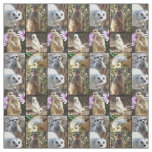 Meerkats Photo Collage Combed Cotton Material Fabric