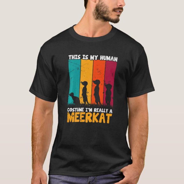 Meerkats Suricate Wilderness Africa Animal Zoo Rod T-Shirt (Front)