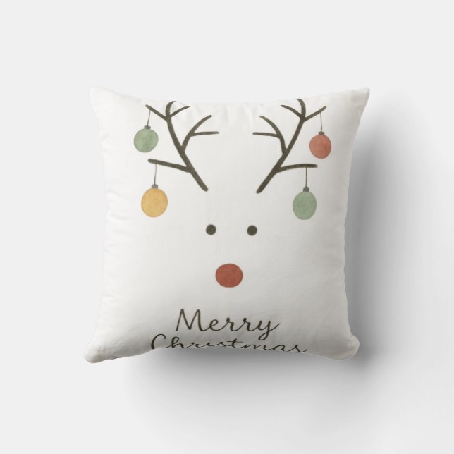 Meery Christmas Throw Pillow (Back)