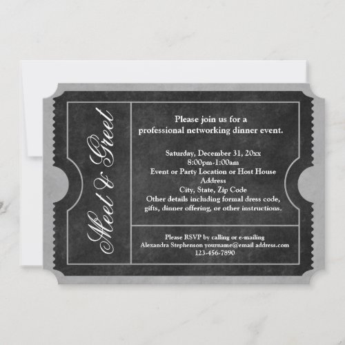 Meet and Greet Business Event Ticket Invitations