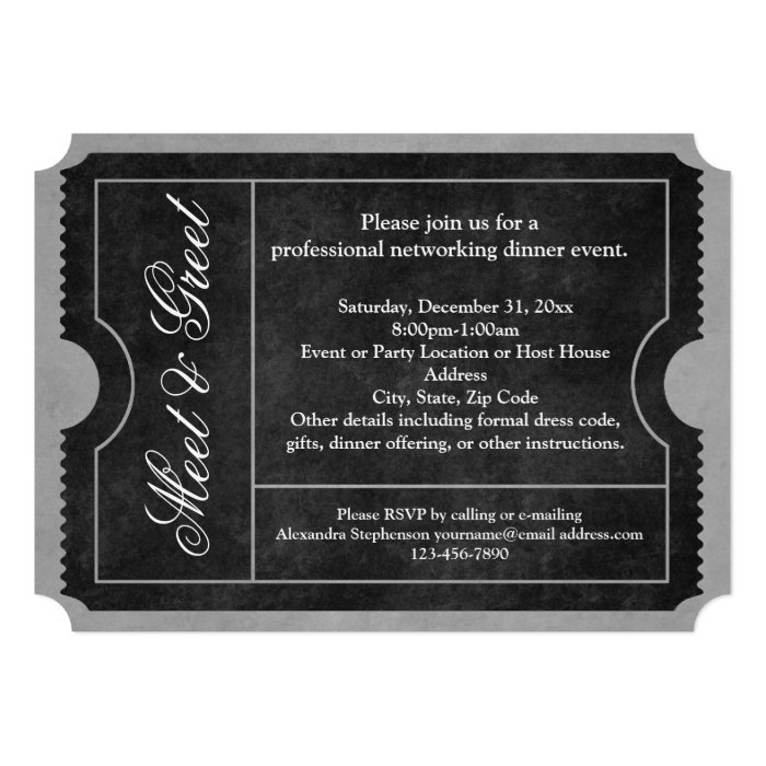 Meet and Greet Business Event Ticket Invitations