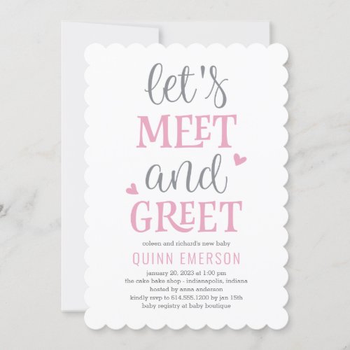 Meet and Greet Girl Baby Shower Invitation