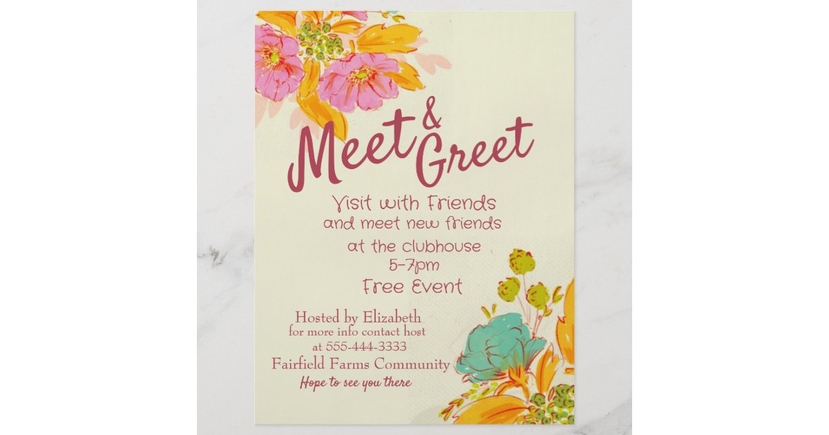 Meet and Greet Invitation Announcement Flyer Zazzle