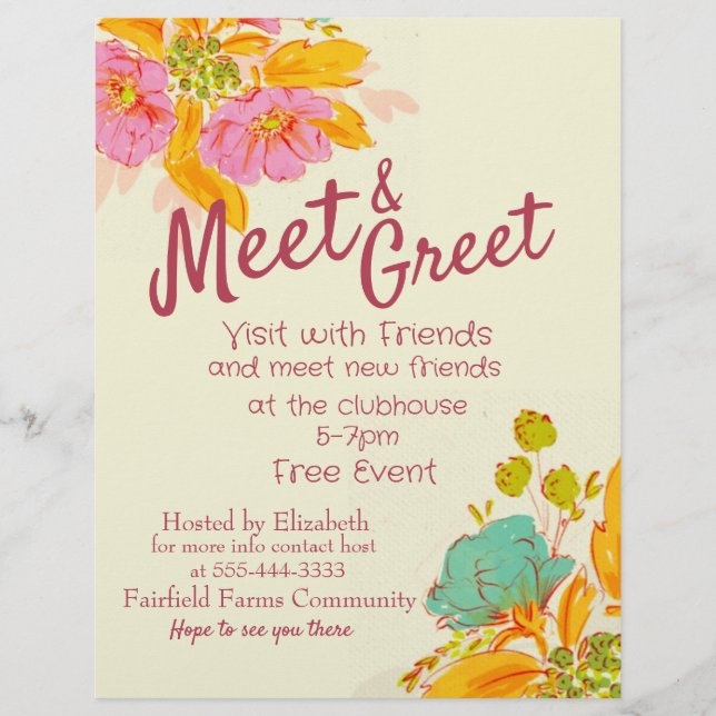 Meet and Greet Invitation Announcement Flyer (Front)