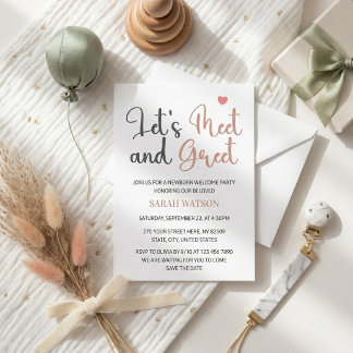 Meet and Greet Newborn Welcome Party Invitation