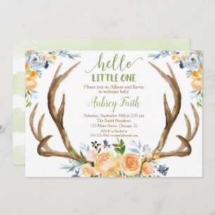Meet and greet sip and see gender neutral antlers invitation