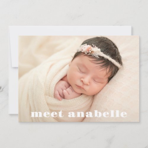 Meet Baby Simple Modern Photo Collage Birth  Announcement