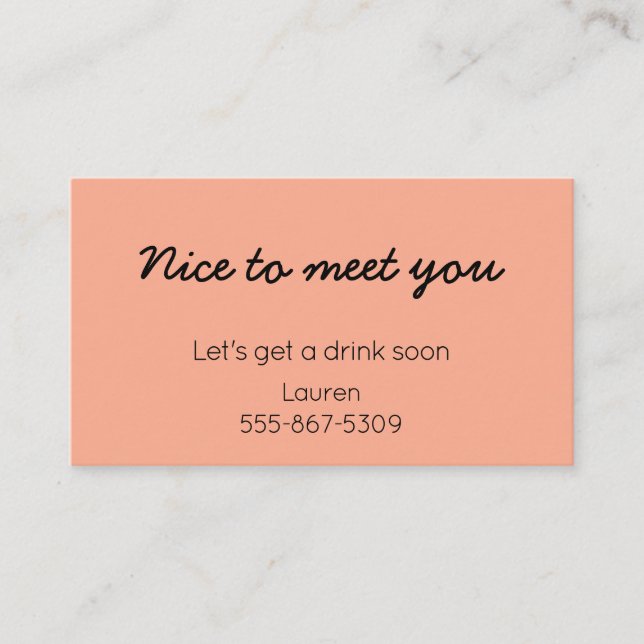 Meet Cute - Dating "Call Me" Card (Front)