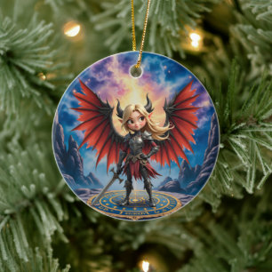 Meet Emberlyn — the Smiling Chaos Guardian Ceramic Ornament