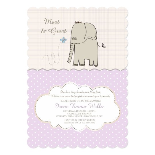 Meet Greet Baby Girl Invitation Zazzle Com