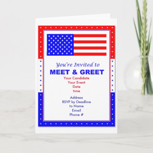 Meet  Greet Political Invitation Greeting Card