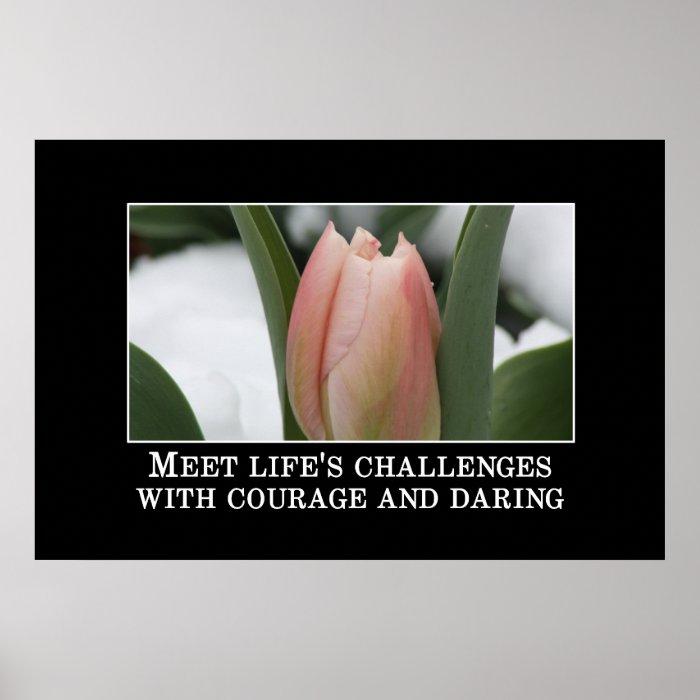 Meet life's challenges with courage and daring posters