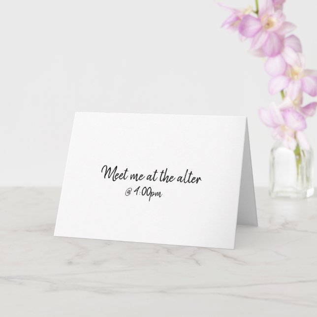 Meet Me At Alter Day-Of Wedding Customizable Note Card (Orchid)