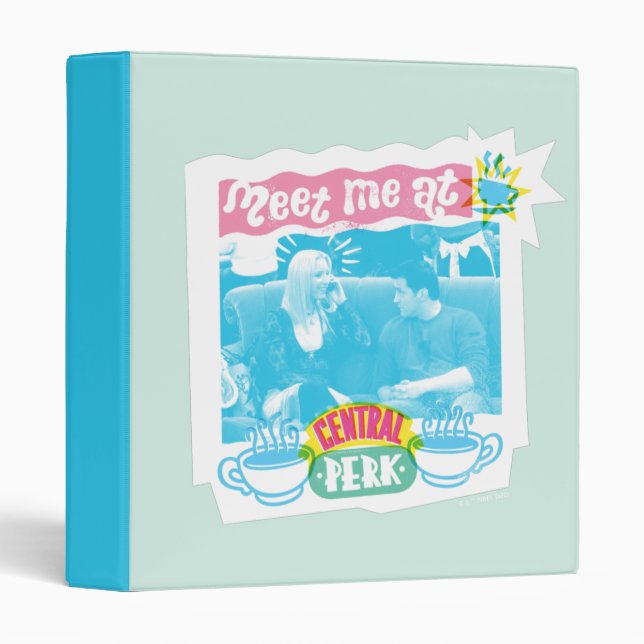 Meet Me at Central Perk Neon Graphic 3 Ring Binder (Front/Spine)