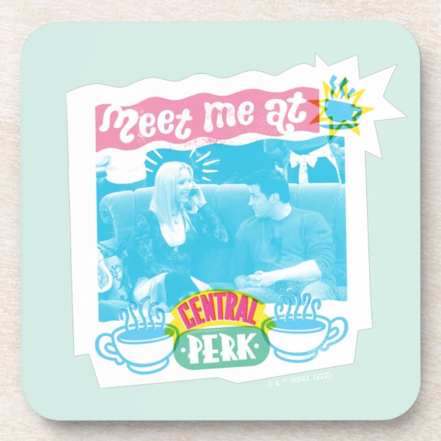 Meet Me at Central Perk Neon Graphic Beverage Coaster (Front)
