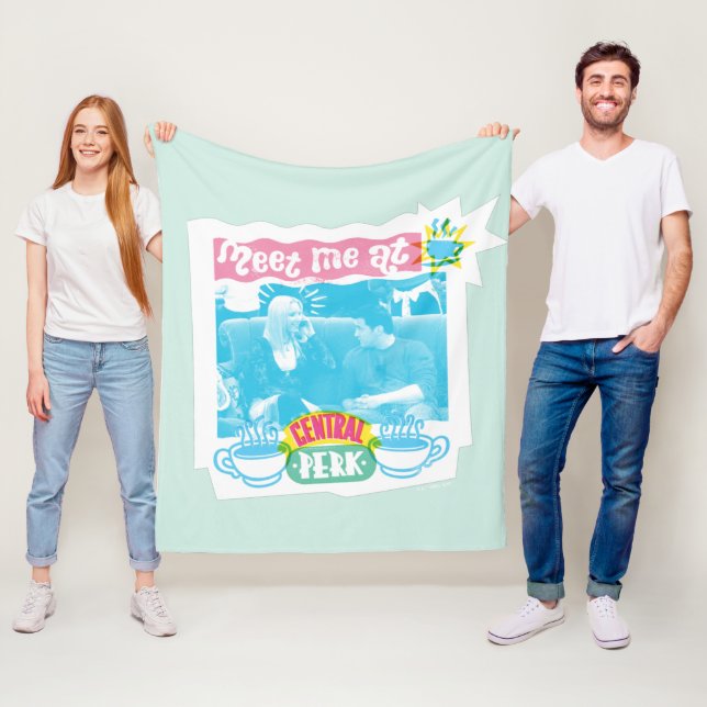 Meet Me at Central Perk Neon Graphic Fleece Blanket (In Situ)