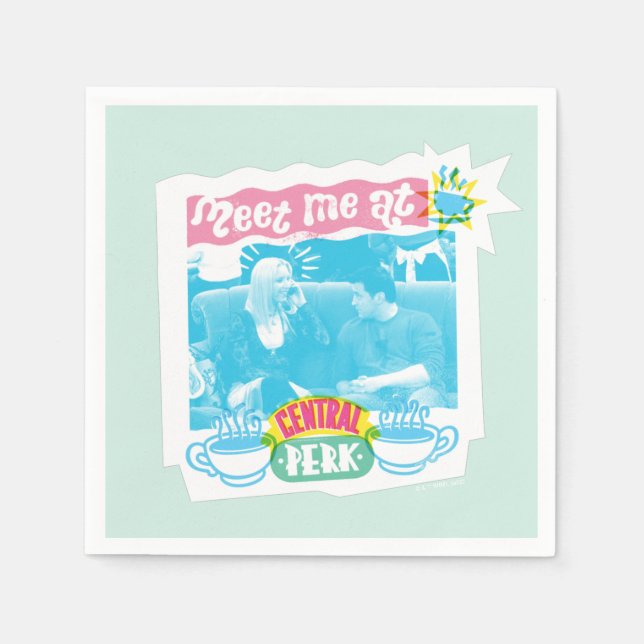 Meet Me at Central Perk Neon Graphic Napkins (Front)