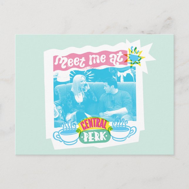 Meet Me at Central Perk Neon Graphic Postcard (Front)