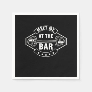 Meet Me At The Bar Weightlifting Weights Barbell B Napkins
