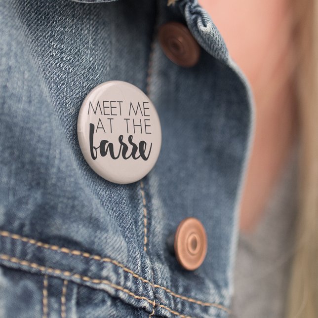 Meet Me at the Barre | Blush Pink Ballet Pinback Button (Creator Uploaded)