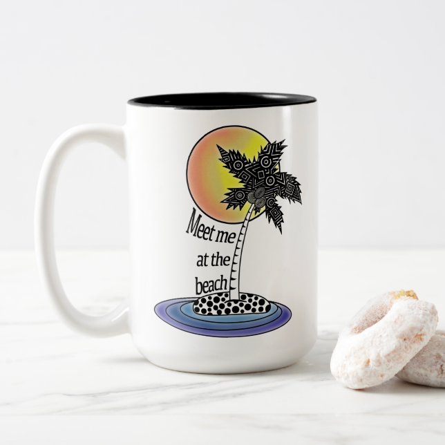 Meet Me at the Beach Coffee Mug (With Donut)