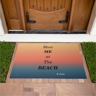 Meet Me At The Beach Summer Beach Sunrise Color Doormat