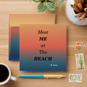 Meet Me At The Beach Summer Beach Sunrise Color Envelope