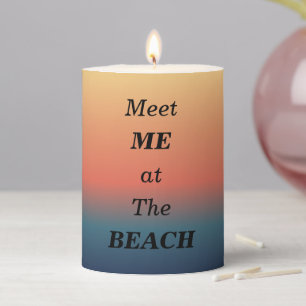 Meet Me At The Beach Summer Beach Sunrise Color Pillar Candle