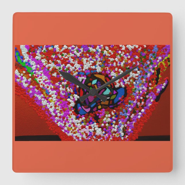 Meet Me At the Flowering  Tree Square Wall Clock (Front)
