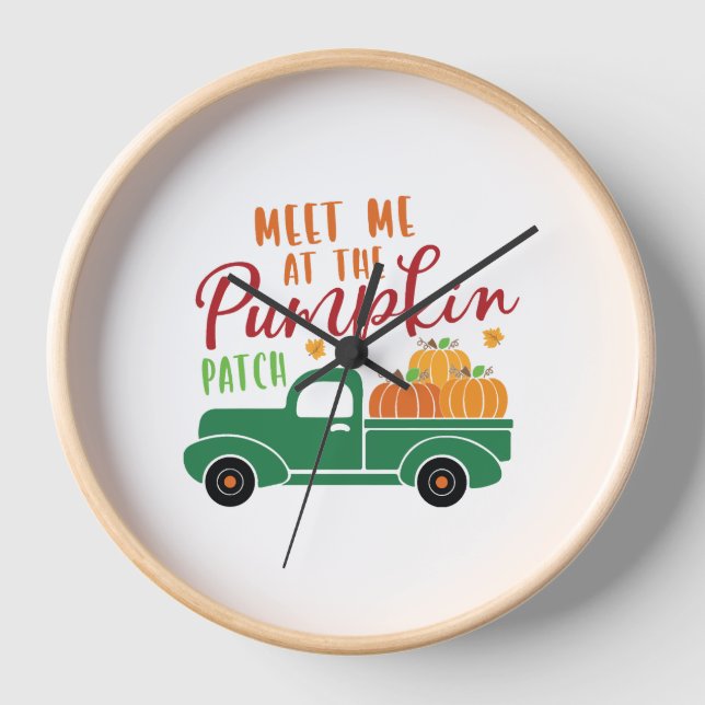 Meet Me At The Pumpkin Patch Clock (Front)