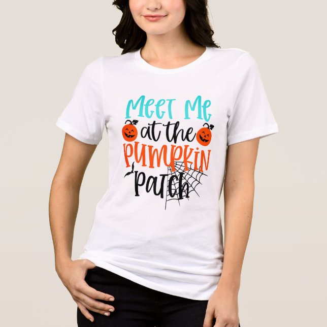 Meet Me At The Pumpkin Patch | Halloween Tri-Blend Shirt (Front)